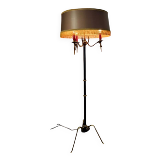 Vintage "gold" floor lamp with fringes b 55 h 160
