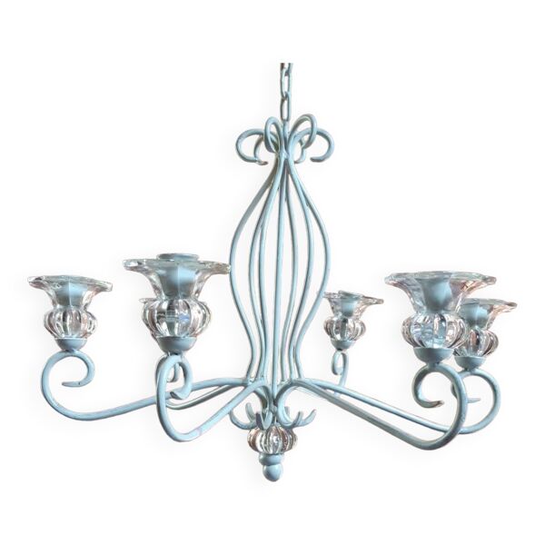 Lustre à bougies en fer forgé et verre — Beyit