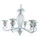 Lustre à bougies en fer forgé et verre