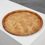 Mid-century bamboo serving tray, France 1960s