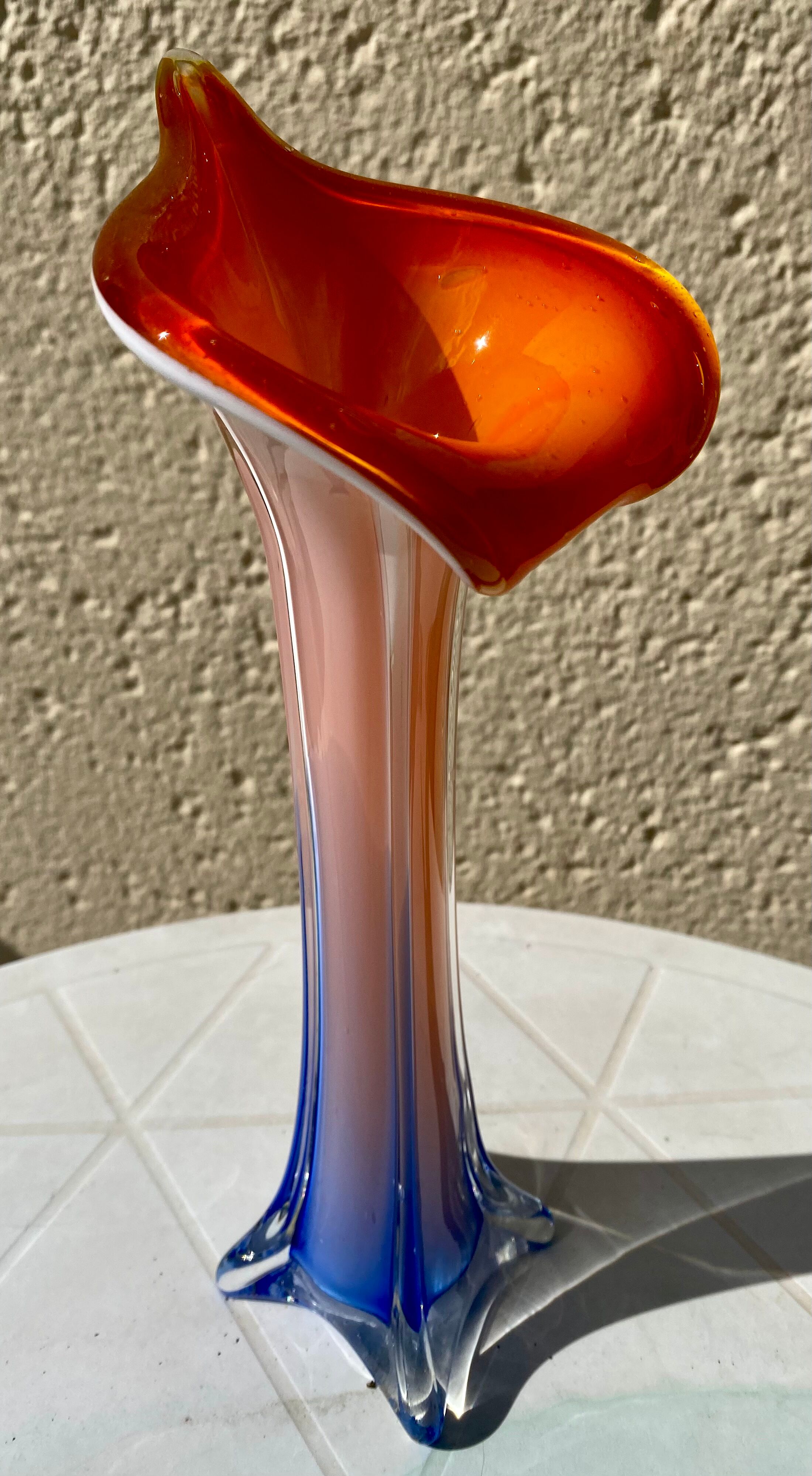 Vintage opalescent callas vase