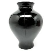 Minimalism vase, black lacquer, mother-of-pearl inlay, Japan, 1950s