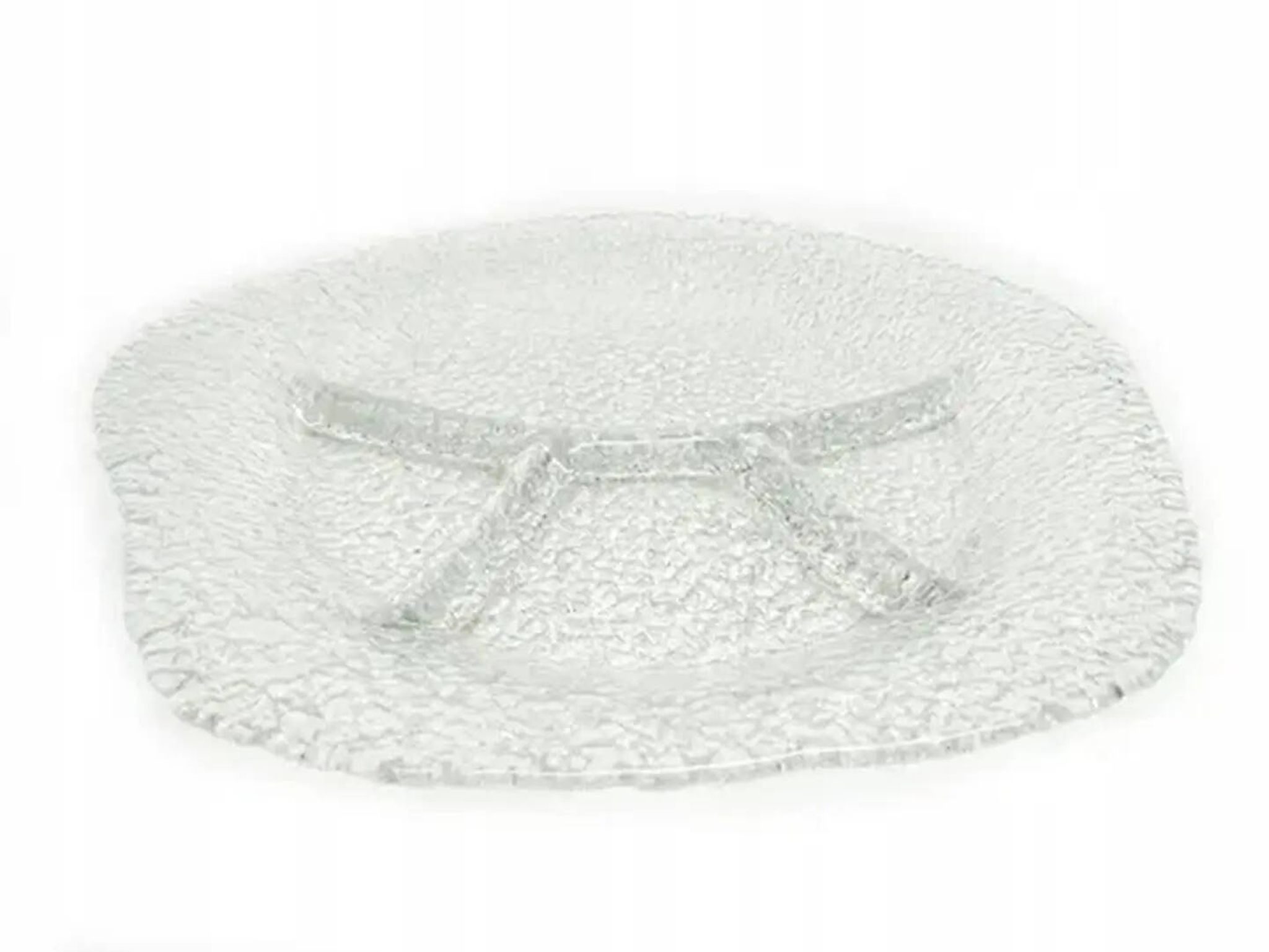 Appetizer platter, mid-century modern, soda glass, design by J. S. Drost, Ząbkowice, Poland, 1970s