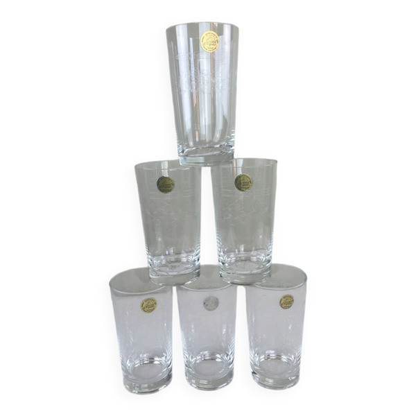 6 verres gravés