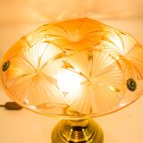 Lampe de table Dégué | Art Déco | Base en laiton lourd | millésime des années 1930