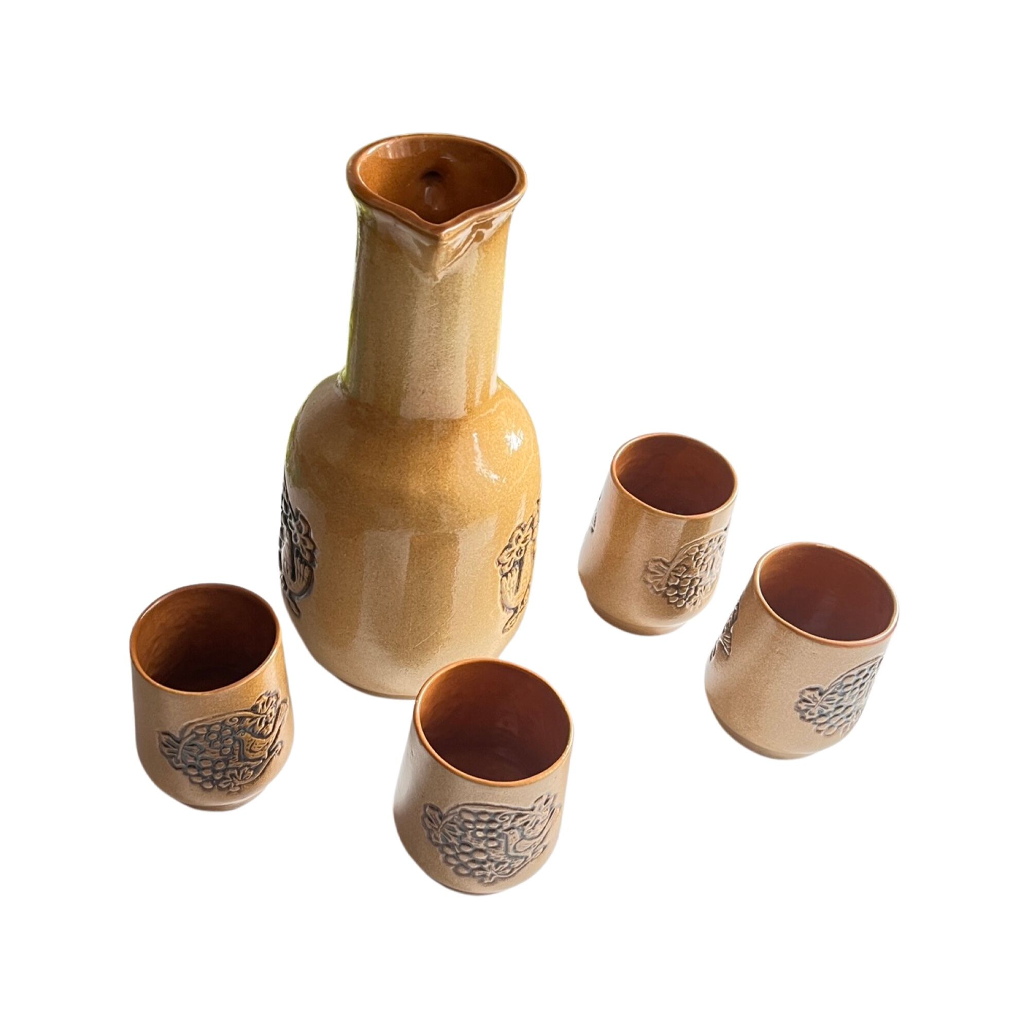 Stoneware set for cold drinks Poland 1970s