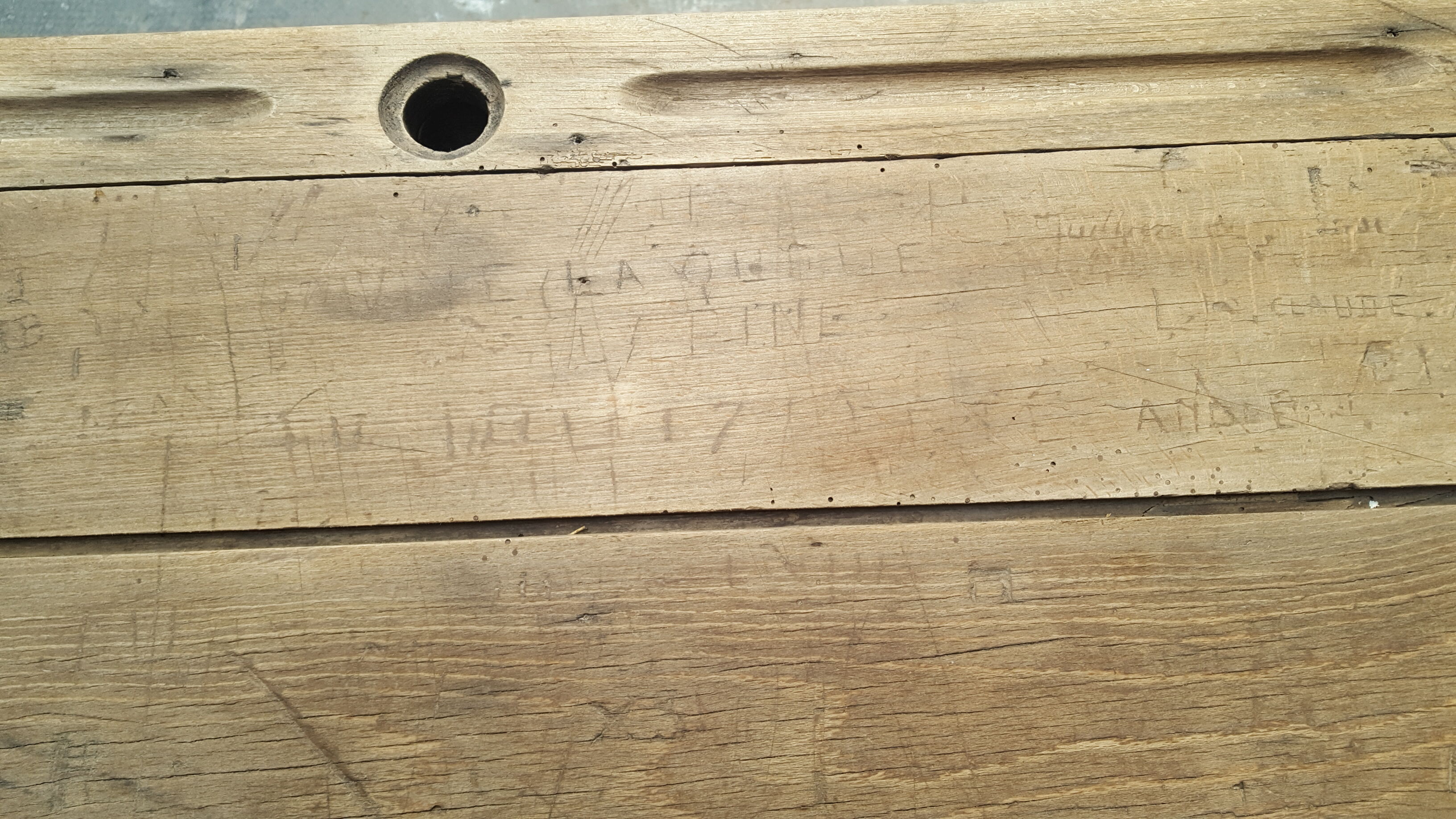 Table with period school bench