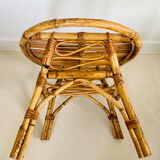 Oval rattan coffee table, Italy 50s