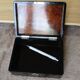 Old black lacquered jewelry box/box with gold Asian décor