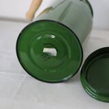 Enamelled metal milk jar, vintage