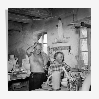 Photography, "Pablo Picasso and Marc Chagall" Gordes, 1948 / 15 x 15 cm