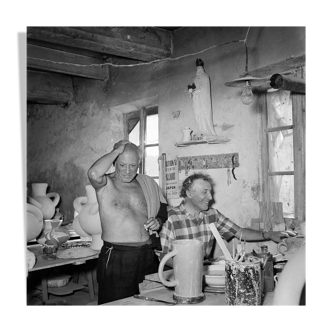 Photography, "Pablo Picasso and Marc Chagall" Gordes, 1948 / 15 x 15 cm