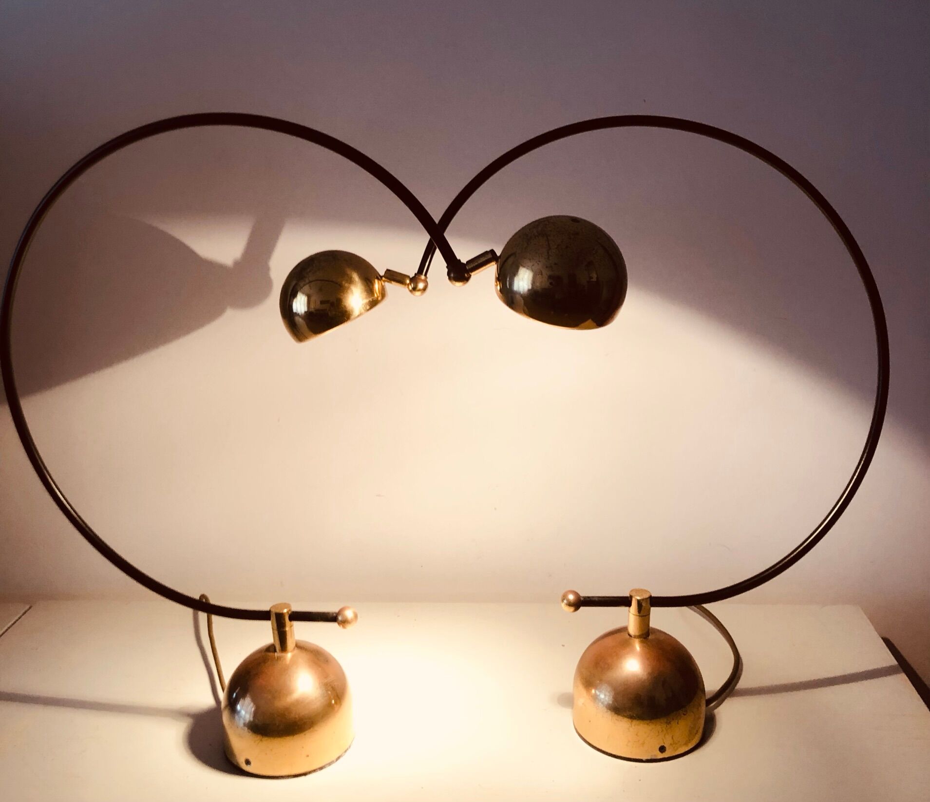 Pair of vintage German bow lamps 60s/70s