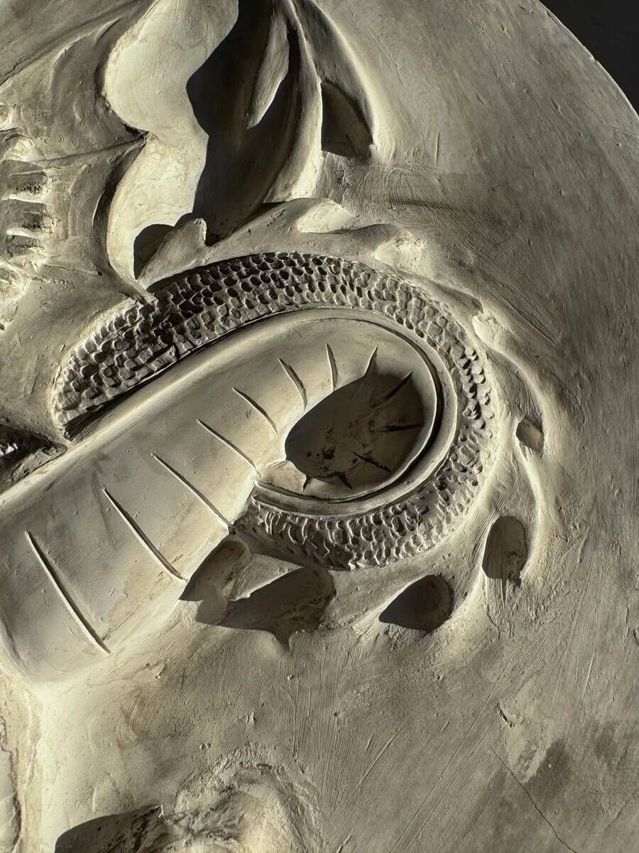 Plaster dragon by Walter De Buck