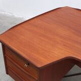 Freestanding 'Boomerang' desk in teak by Peter Løvig Nielsen, 1968