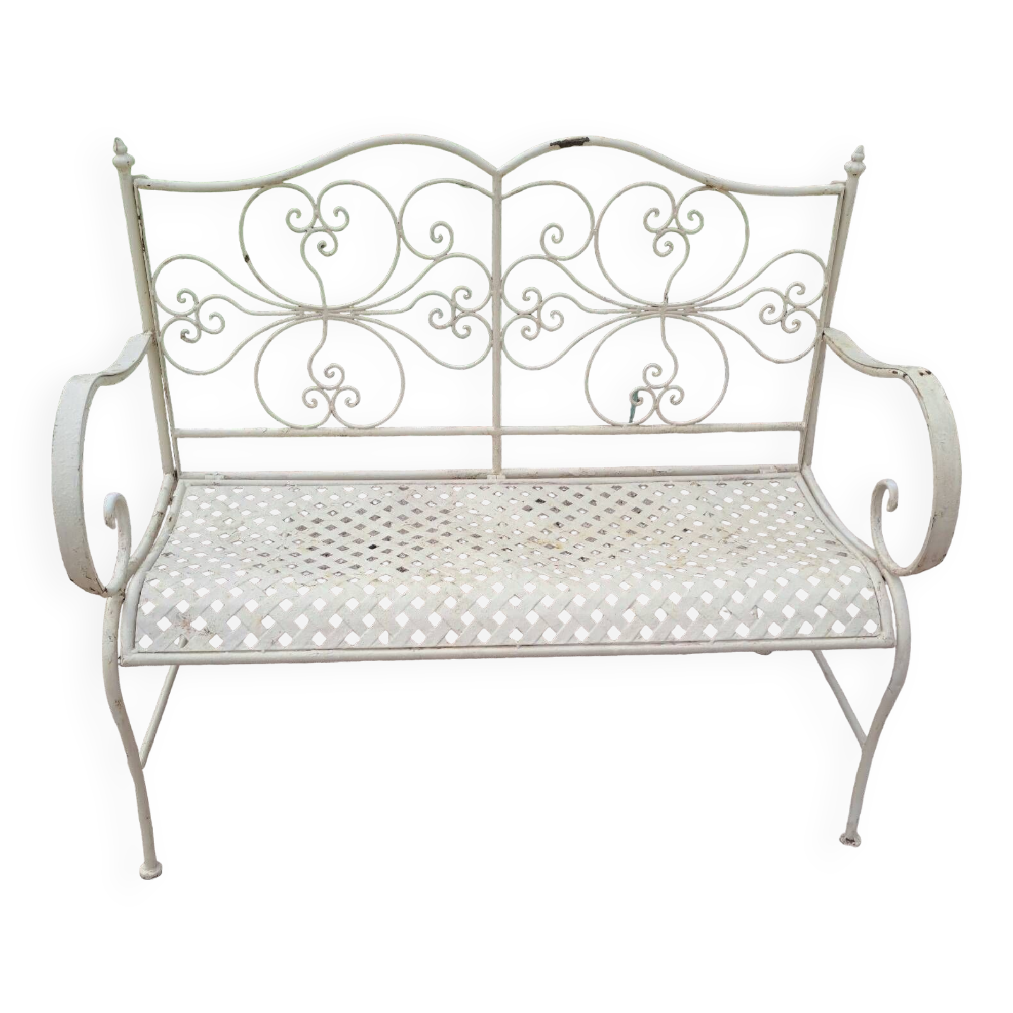 Wrought iron garden bench