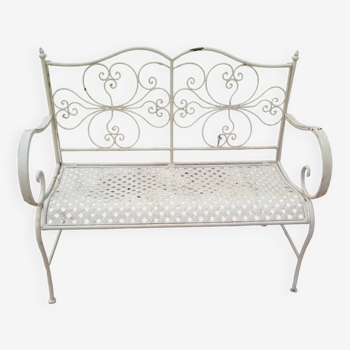 Wrought iron garden bench