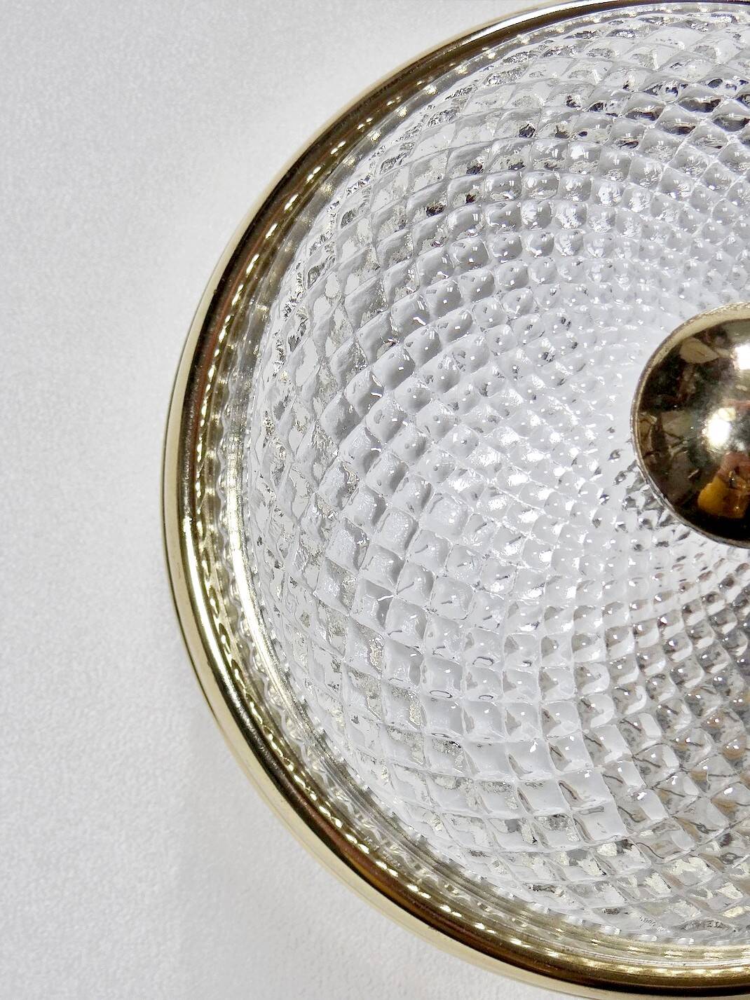 Vintage glass and gold metal globe ceiling light