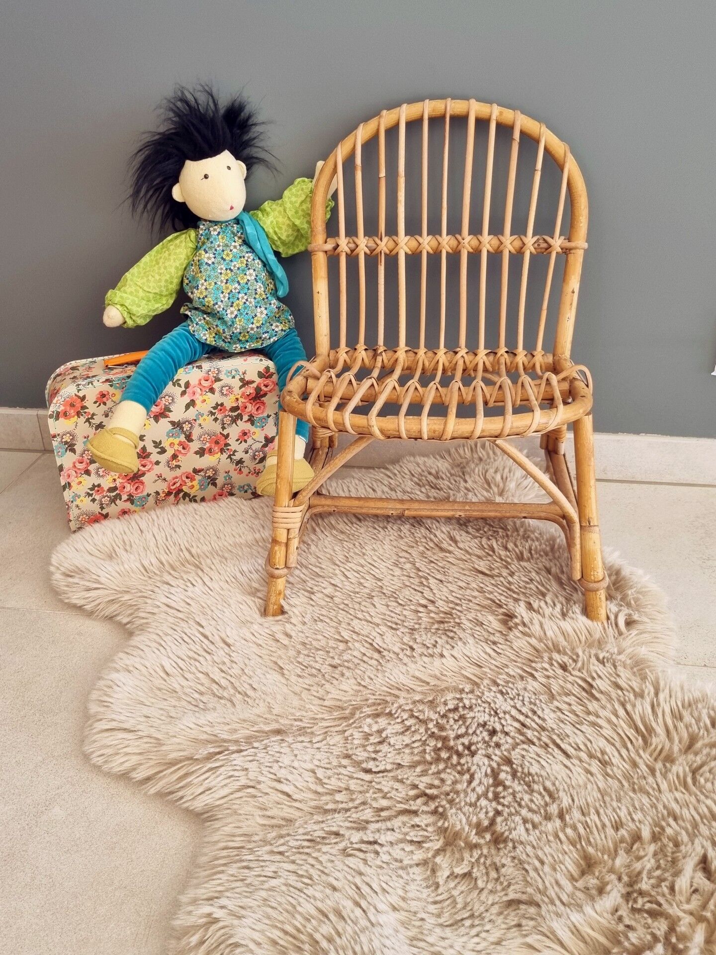 Children's armchair bamboo wicker
