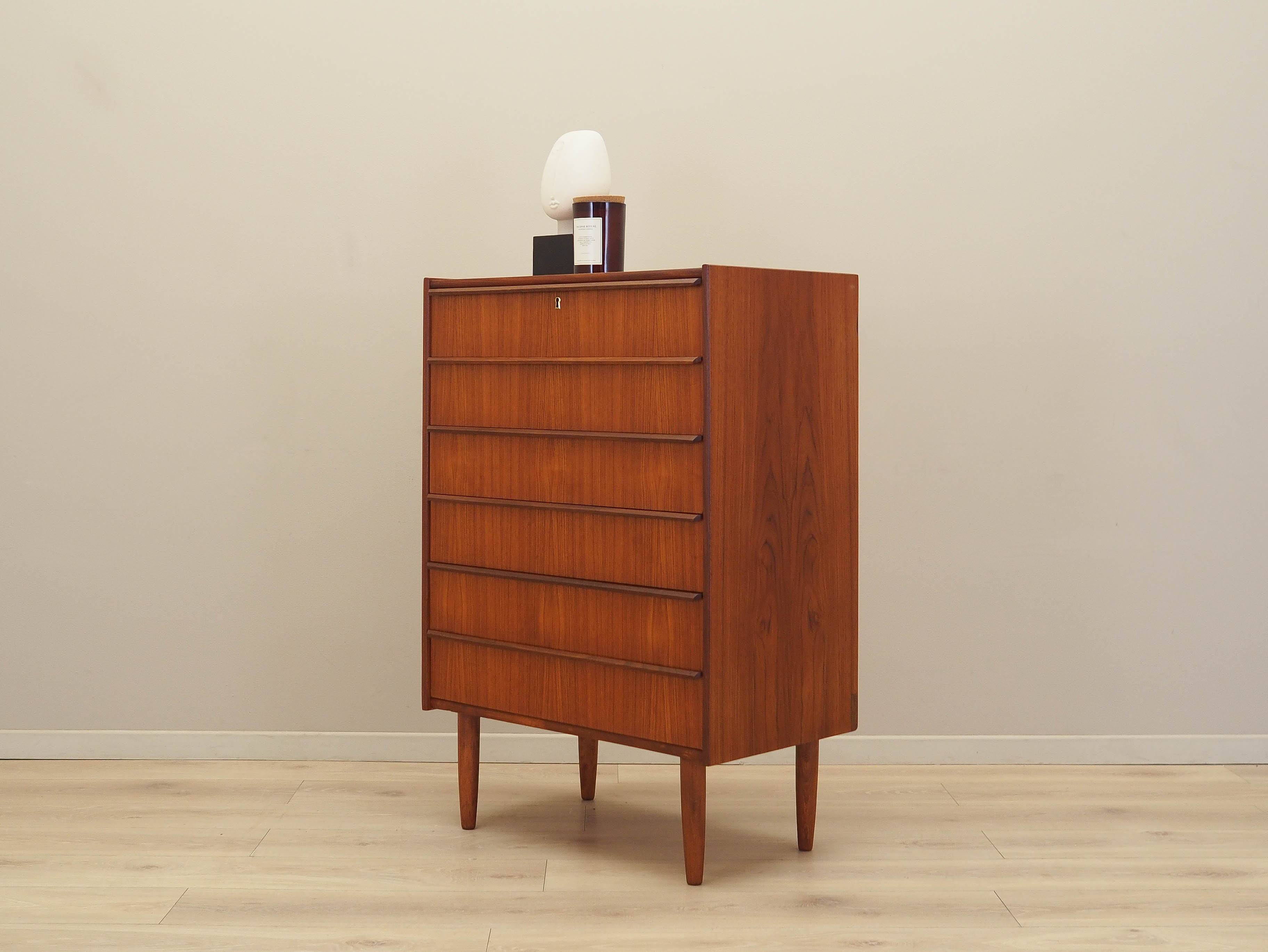 Teak chest of drawers, Danish design, 1970s, production: Denmark