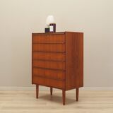 Teak chest of drawers, Danish design, 1970s, production: Denmark
