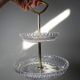 Silent servant/vintage display in moulded crystal & gilded metal from the 1970s-1980s