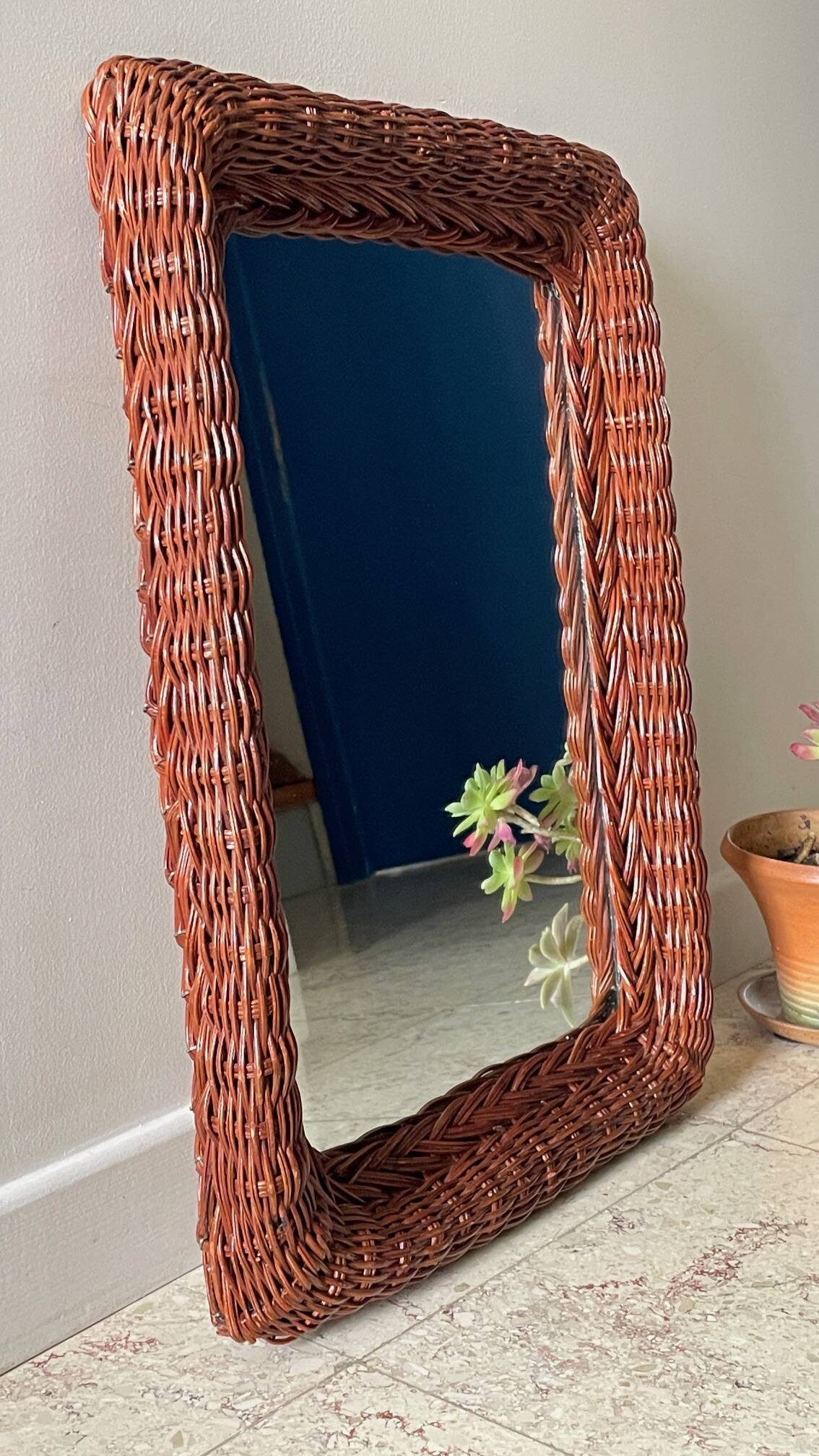 VINTAGE Rattan MIRROR
