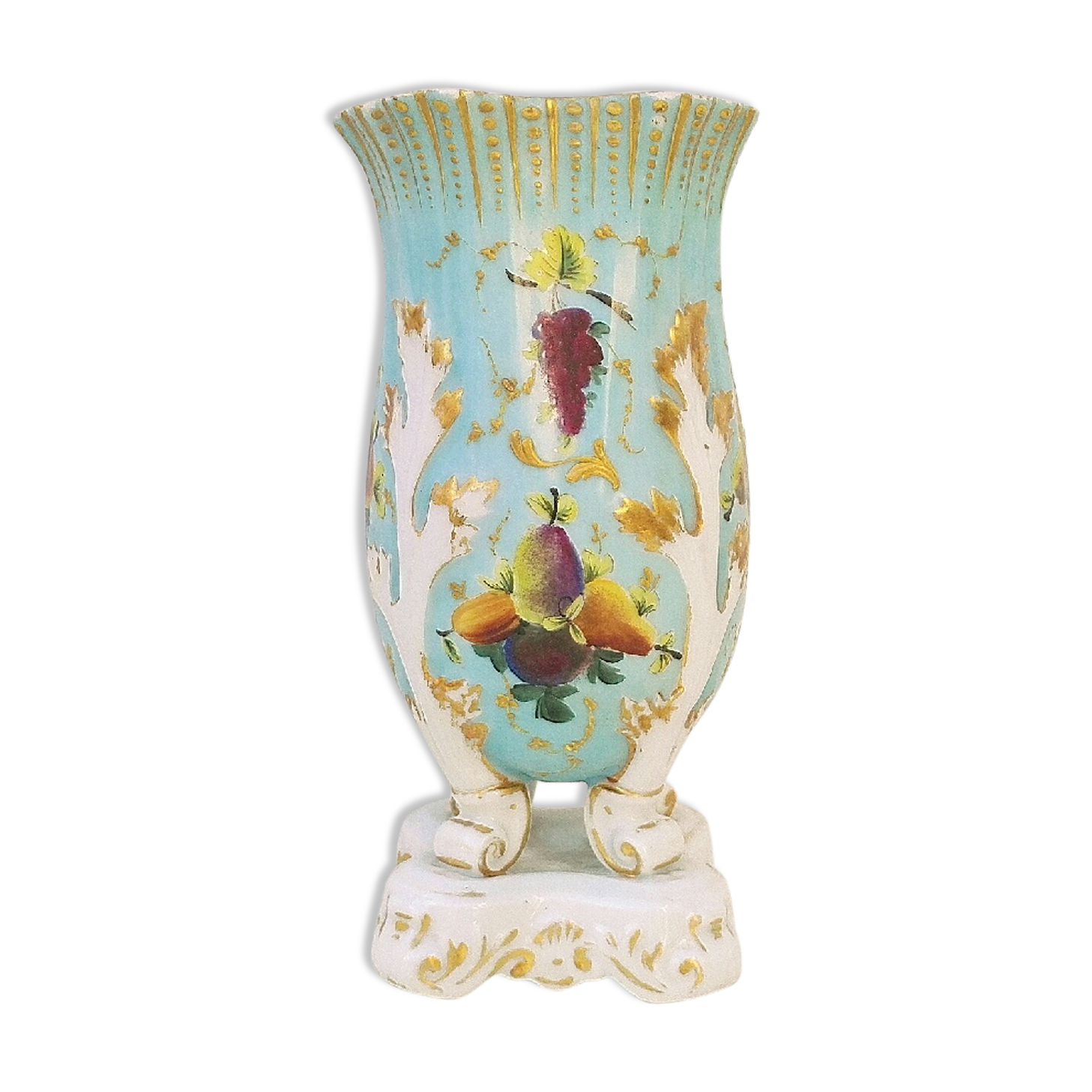Porcelain vase of Paris gilding and fruit Napoleon III