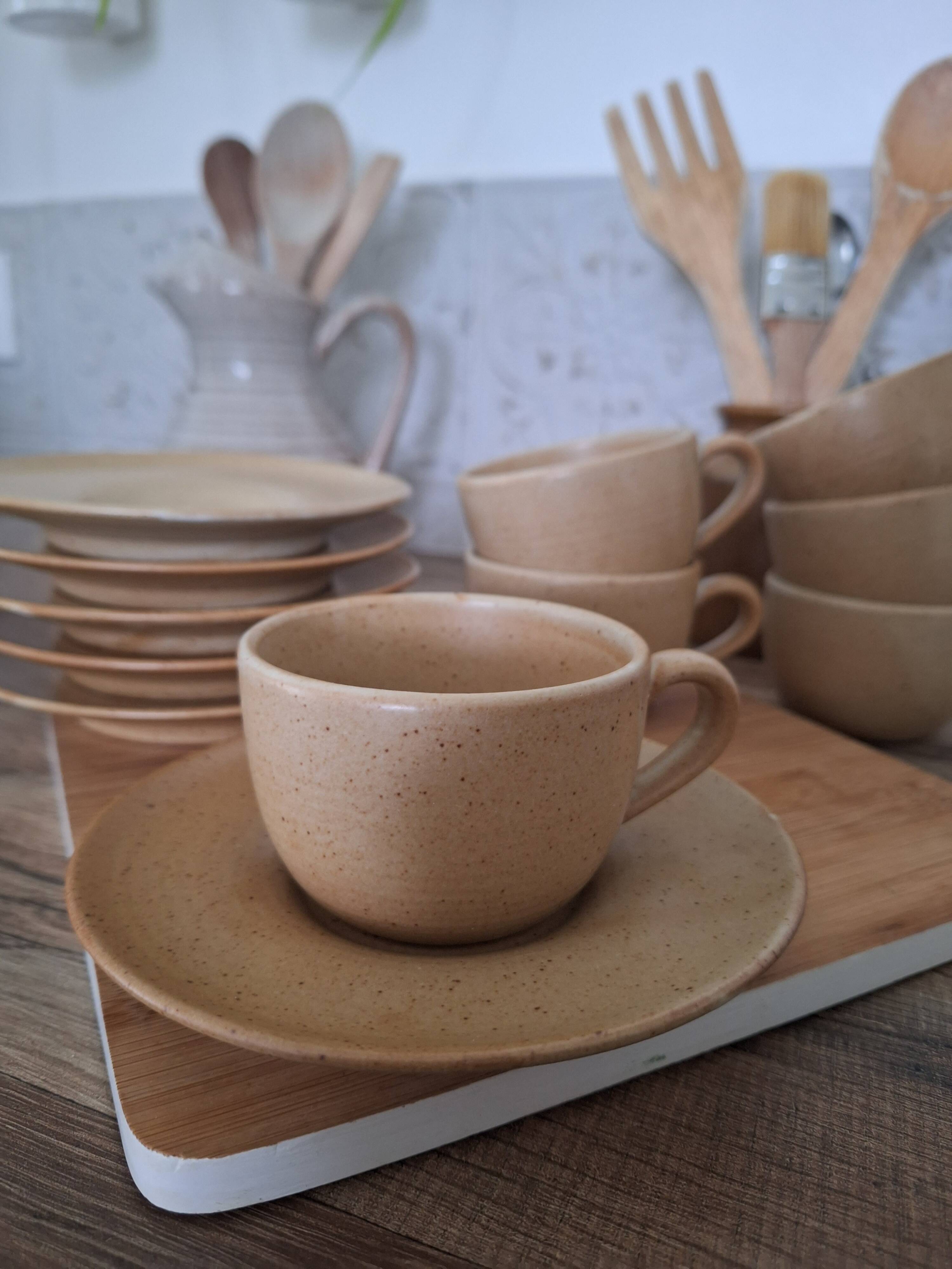 Vintage village stoneware mugs