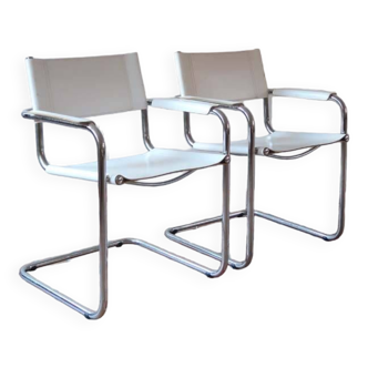 Pair of cantilever chairs made in Italy