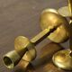 2x Mid century brass candle sticks, Kara Denmark