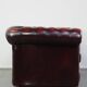 Spacious red English 2.5-seater cowhide leather chesterfield sofa