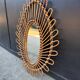 Almond rattan mirror from the 1960s