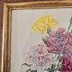 Antique botanical frame – “Carnation Variety” – Gilded wood