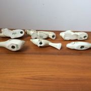 Set of 6 animal knife holders in Limoges porcelain