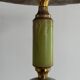 Mid-century side table in green marble with a brass base, 1960s, Italy.