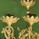 Pair of neo-Gothic wall sconces. Solid gilt bronze.