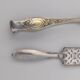 Absinthe spoon and tongs in silver-plated metal with hallmark
