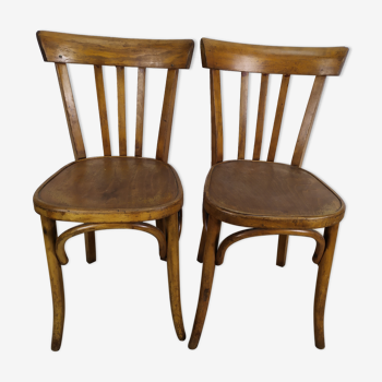 Lot de 2 chaise de bistrot en bois