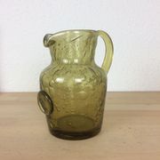 Green bubbled glass pitcher