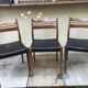Series of 4 old scandinavian chairs wood teck - skai skaï black vintage