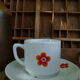 2 mugs and saucers in porcelain Colombia Vintage 1970s