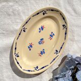 Vintage K&G Luneville "Flore" porcelain dish, 1950s, small blue flowers