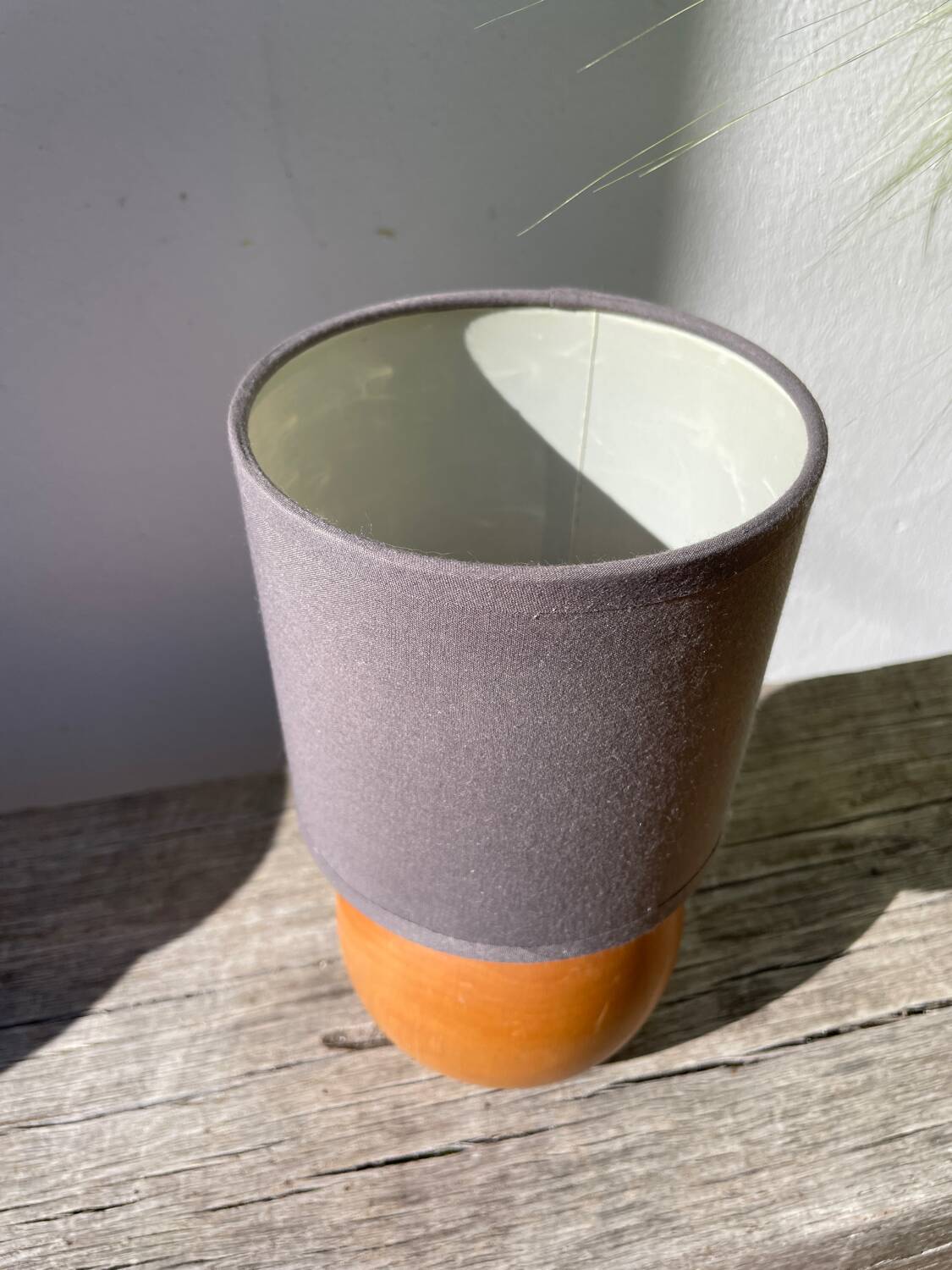 Lampe boule en bois tourné 1989o
