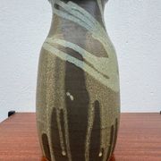 Stoneware vase with drips in the style of Jean Pointu