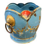 Planter In Early Painted Enamelled XIXth Signed E. Corrier
