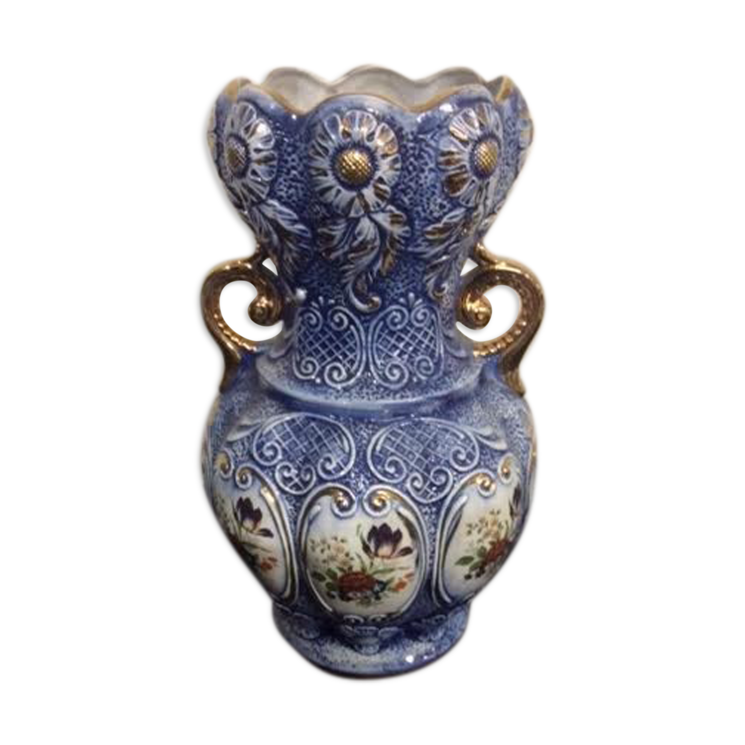 Blue ceramic vase