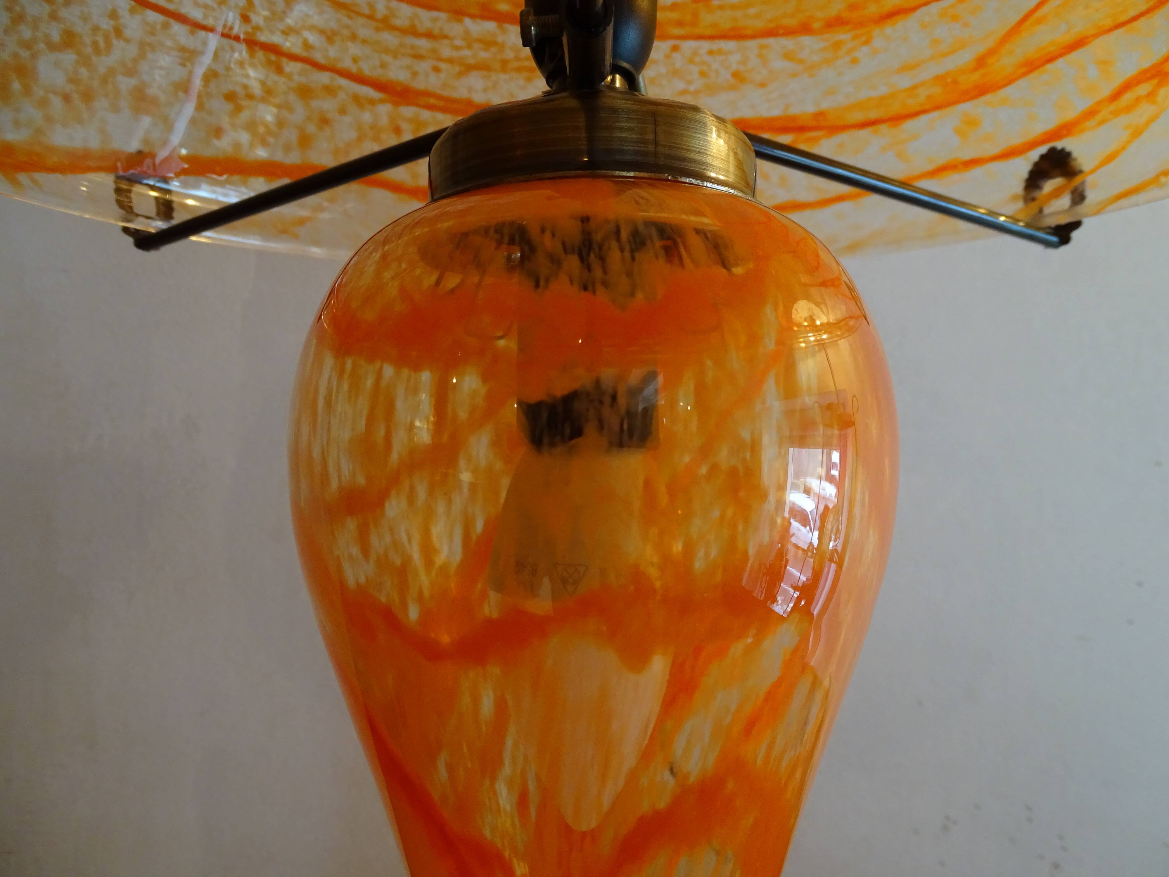 Blown glass mushroom lamp