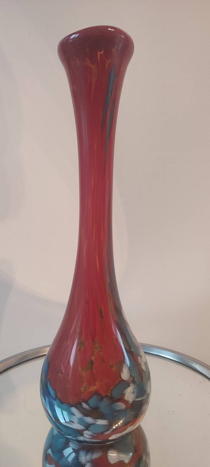Spatter Glass Solo Flower Vase in Blown Glass from the 60s - 70s