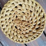 Round palm leaf basket